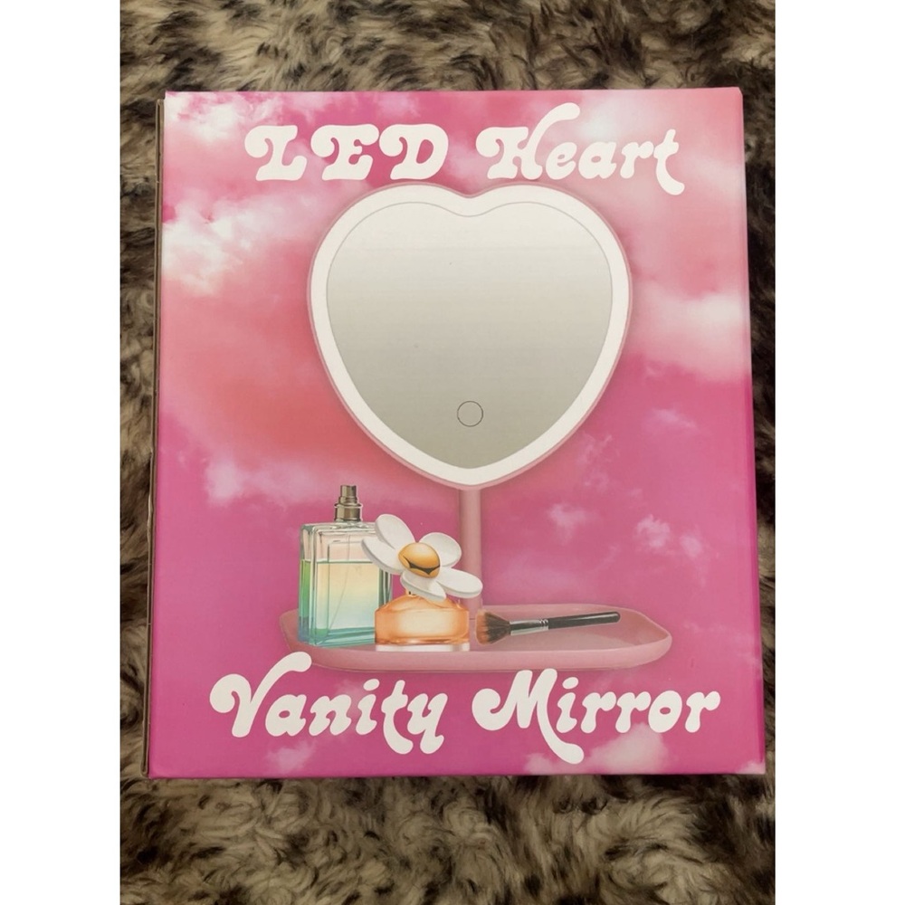 Francesca's Collections Pink Heart LED Mirror